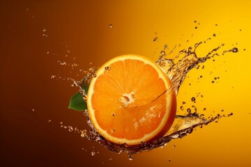 Fototapeta na wymiar Ripe Juice Splash, Orange. Generative AI