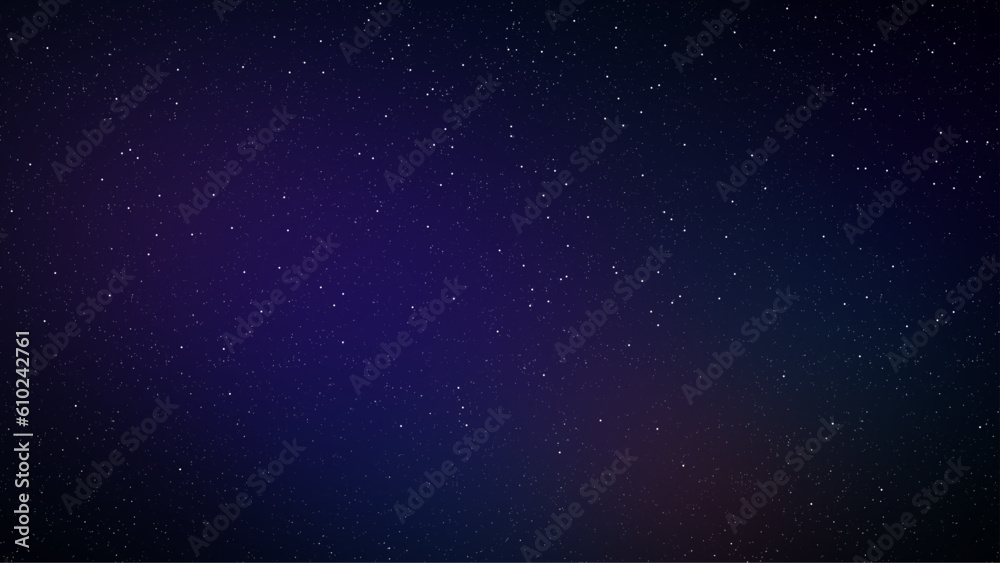 Wall mural blue dark night sky with many stars. milky way cosmos background. vector illustrator