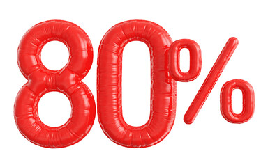 80 Percentage Red