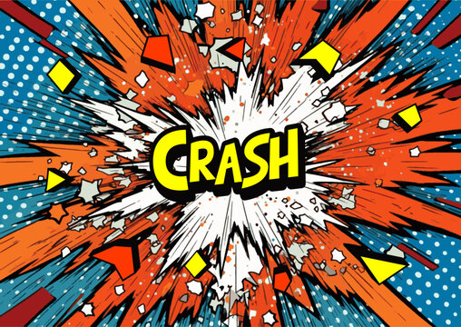 crush expression with explosion pop art style vector illustration design