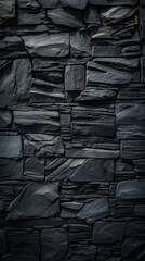 Black slate stone background with smooth and elegant texture. Generative AI