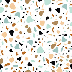 Fototapeta na wymiar Color Polka Dot. Abstract Vector Art. Seamless Vintage Drop. Small Pattern Cool Summer. Random Spot Confetti. Seamless white Background.