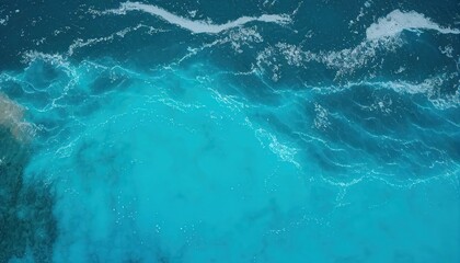 Abstract water surface top view, dark blue waters shore texture
