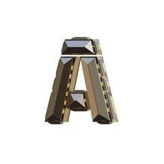 Metalic Sci-fi 3D Alphabet or PNG Letters