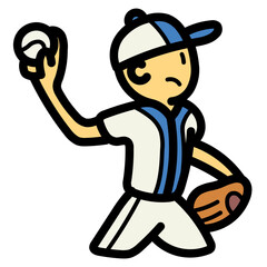 baseball pitcher filled outline icon style