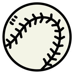 baseball filled outline icon style
