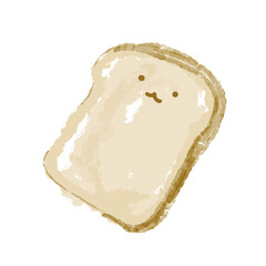 Drawing cartoon toast using watercolor techniques. Vector illustration.