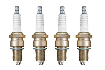 set of spark plugs top view