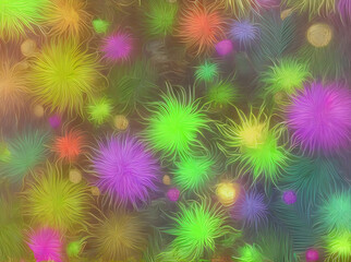 Goldendetailed tropical flora volumetric with neon.