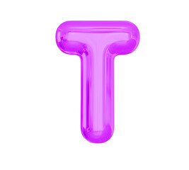 Letter T Purple Balloons 