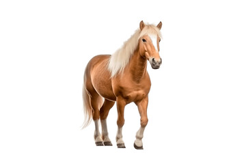 Obraz na płótnie Canvas Horse Front Face Pose Isolated on White Background. Generative AI