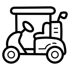 golf cart line icon style