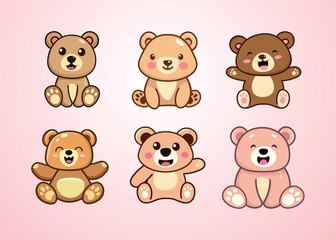 Obraz premium Adorable bear vectors for kids. Perfect for books, posters and playful designs. Bring joy to your projects.