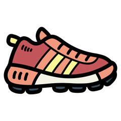 trail running shoe filled outline icon style