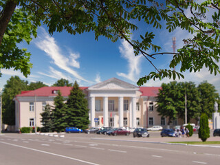Gomel, BELARUS - MAY 26, 2023: The district center is the city of Buda Kosheleva. main square of the city