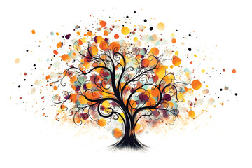 Obraz na płótnie Canvas Beautiful stylish graphic tree. Created with Generative AI technology.