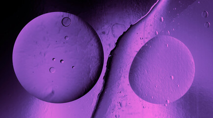 water drops and purple light abstract background
