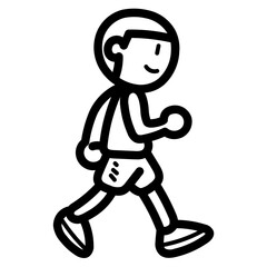 jogging line icon style