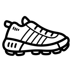 trail running shoe line icon style