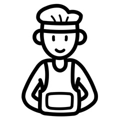 man runner line icon style