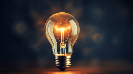 AI generative image about energy and ideas with a realistic on light bulb 