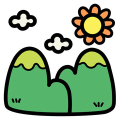 mountain filled outline icon style