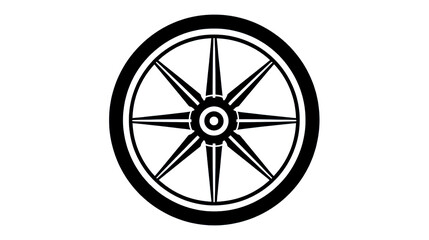 Fototapeta premium Wheel disks icon, logo isolated on white background, generative AI.