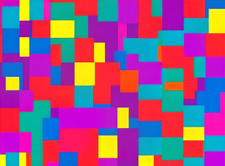 Colorful abstract geometric Kodachrome panels.