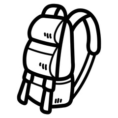 backpack line icon style