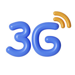 3d 3G icon for web design. Internet network concept. Communication, internet concept. icon isolated on white background. 3d rendering illustration. Clipping path.