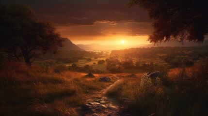 Obraz premium Beauty of the Sunset Landscape