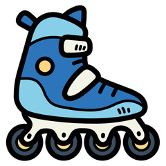 rollerblade filled outline icon style - obrazy, fototapety, plakaty