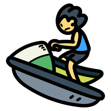 recommend clip art: jet ski filled outline icon style