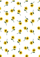 seamless pattern with sunflowers background.Eps 10 vector.