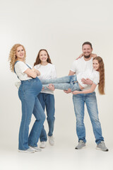 Fototapeta premium happy friendly family