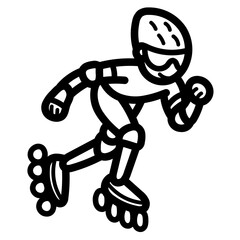 rollerblade line icon style