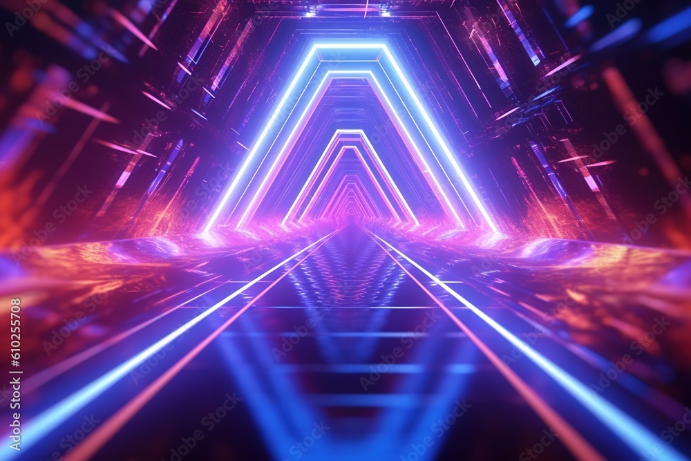 Poster abstract background with lights. futuristic background with colorful glowing abstract neon lights. g
