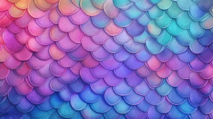 Foto op Canvas mermaid scales background bursting with vibrant hues © Balerinastock