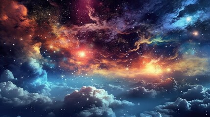 Obraz na płótnie Canvas mesmerizing galaxy nebula amidst the cosmos