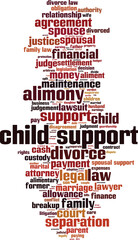 Child support word cloud