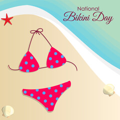 Vector illustration of National Bikini Day social media story feed mockup template