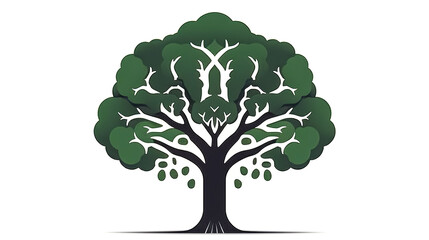 A tree icon with green leaves, generative AI.