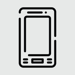 Mobile phone modified line art icon vector image
