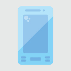 Mobile phone blue colored line art icon vector image