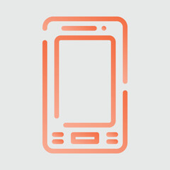Mobile phone red colored line icon vector image