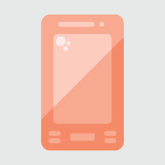 Mobile phone red colored icon vector image