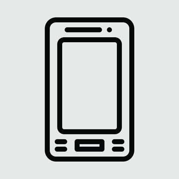 Mobile phone line art icon vector image