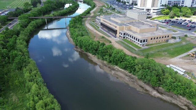 Olentangy River along the western edge of the Ohio State University campus in Columbus, Ohio