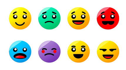 Fototapeta premium Multi-colored emoticons with different emotions, generative AI.