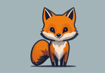 cute fox with big tail